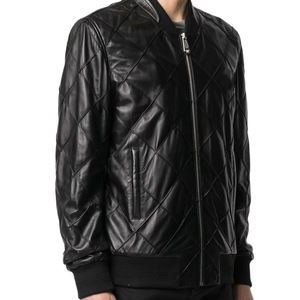 Blouson d'hiver en cuir pour homme, coupe-vent, respirant, avec col haut - Product Image 3