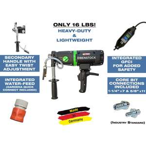 สว่านเจาะคอนกรีตแบบเปียก 110V สำหรับอิฐและหินบล็อก 3 ระดับความเร็ว สำหรับงานก่อสร้าง - Product Image 3