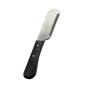 Professional Stainless Steel Stripping Knife with Wooden Handle Portable Pet Grooming Tool for <b>Dogs</b> & Cats - Product Image 2
