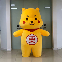 Promotion de marque jaune interactif gonflable dessin animé ours mascotte publicité personnalisée costume de marche gonflable