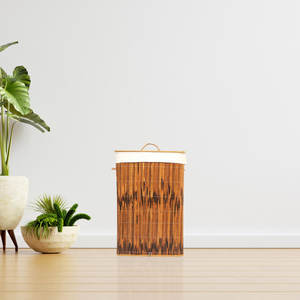 Panier à linge en bambou durable et élégant avec poignées Solution parfaite pour trier vos vêtements - Product Image 3