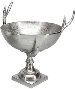 Soporte decorativo para cuenco de asta de lujo, acabado plateado más vendido, textura de asta niquelada, cuenco de Metal pulido decorativo - Product Image 2