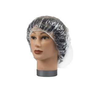 Gorro de baño de plástico desechable transparente, bonita cubierta de ducha de un solo uso para protección del cabello, impermeable, Spa, Hotel, suministros de higiene para viajes - Product Image 3