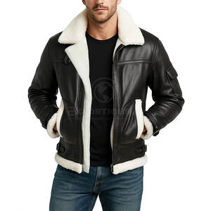 Chaqueta de Cuero y Piel para Hombre Hecha a Medida con Logotipo Personalizado en la Parte Delantera, Chaqueta de Invierno de Primera Calidad Ecológica de Pakistán - Product Image 1