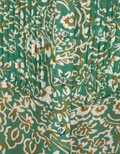Blusa de Verano para Mujer, Manga Larga, Cuello Alto, Estampado Floral Vintage, Detalles Delicados en el Cuello, Cierre de Botones - Product Image 4