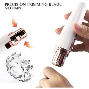 Afeitadora Eléctrica Recargable para Mujer, Depiladora Facial Sin Dolor, Cabezales de Repuesto para Mejillas, Barbilla y Brazos, Tipo Pinza, con Batería - Product Image 5