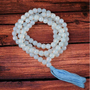 Piedra de cristal de Opalite Mala Natural 8 mm corte de diamante/Cuentas facetadas 108 Jap Mala para piedras de cristal curativas Reiki - Product Image 3