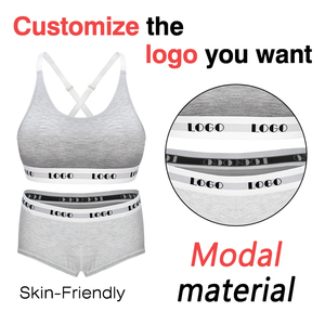 Yoga respirant sport coton femme dame femmes soutien-gorge et culotte confortable OEM ODM Logo personnalisé soutien-gorge de sport - Product Image 4