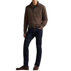 Service OEM – Pull en coton tricoté léger pour homme, finition brossée douce, col quart-zip côtelé, personnalisable pour le printemps - Product Image 6