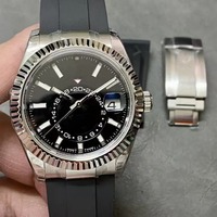 Vente en gros de boîtiers de montres en cristal de saphir de qualité supérieure, dotés du mouvement 3132, montres mécaniques automatiques multi-fuseaux horaires