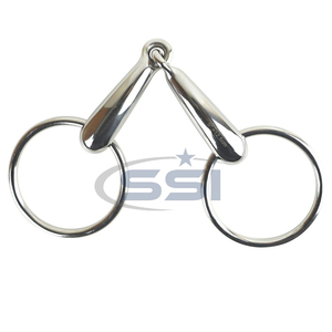 Bocado de equitación ligero de acero inoxidable con anillo suelto hueco y articulación simple - Product Image 1