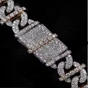 Collar de diamantes de moissanita de hip hop personalizado de alta calidad con cadena cubana para regalos para hombres - Product Image 2