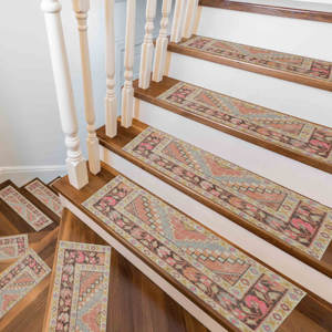Tapis d'escalier, tapis imprimé au design Kilim avec des tons doux, Goblet - Product Image 2