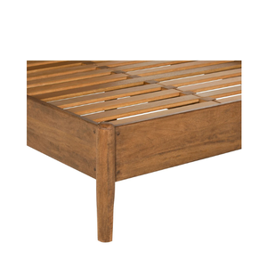 Base de Cama de Madera de Teca Maciza de Estilo Escandinavo de Mediados de Siglo con Cabecera Redondeada y Patas Cónicas - Product Image 5