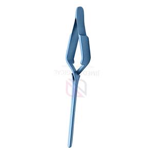 Pinza DeBakey Bulldog de 4.1 Pulgadas, Herramienta Quirúrgica de Grado Médico, Acero Inoxidable con Recubrimiento Azul, Punta Recta, Mango Liso, Certificación CE - Product Image 2