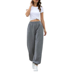 Pantalons de jogging pour femmes à taille haute, amples, décontractés, à jambes larges, avec cordon de serrage, élastiques, pantalons de sport - Product Image 4