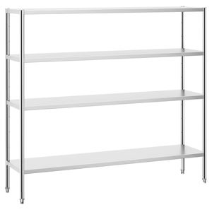 <b>Stainless</b> <b>Steel</b> <b>Shelving</b> Unit PREMIUM - 2000x500mm - with 4 shelves (ADJUSTABLE) - Product Image 1