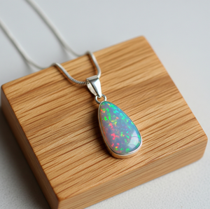 Colgante de estilo bohemio de Plata de Ley 925, piedras de cristal curativas de ópalo etíope de calidad Natural, colgantes de moda de 18K - Product Image 4