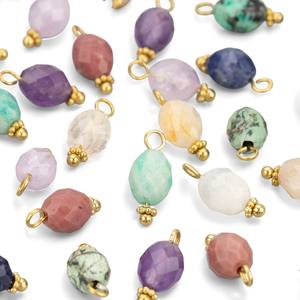 Colgante de Plata de Ley 925 con Baño de Oro y Diamante Ovalado - Dijes Cristianos de Latón al por Mayor Estilo Bohemio - Product Image 2