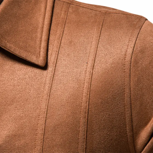 Chaqueta Bomber Universitaria de Invierno para Hombre, Estilo Retro Universitario, de Lona, Cuello Alto, Cierre de Botones, Diseño Color Block - Product Image 5