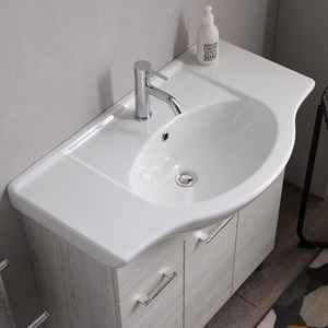 Ravenna 85cm White Oak Modern Easy to Clean Three-<b>piece</b> <b>Bathroom</b> Cabinet with Sink and <b>3</b> Doors Premium <b>Sets</b> - Product Image 3