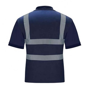 High Visibility Formal Knitted Polyester/Cotton Short Sleeve Button-Up Reflective Construction T-<b>Shirts</b> <b>Polo</b> Workwear - Product Image 6