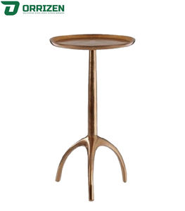 Table d'appoint ou d'appoint ronde moderne en métal et en verre pour la maison, le salon, la chambre à coucher ou le bureau à domicile - Product Image 2