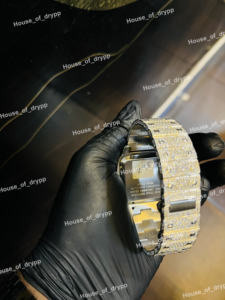 Reloj Automático de Acero Inoxidable con Diamantes Cultivados en Laboratorio VVS, Esfera Romana, Caja Cuadrada Estilo HipHop, Reloj de Moda para Hombre - Product Image 4