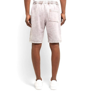 Short délavé à l'acide 100% coton avec poches latérales pour hommes coupe décontractée blanc vintage délavé à la neige avec logo personnalisé - Product Image 2
