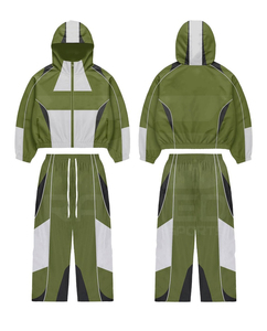 เสื้อกันลม2025สำหรับผู้ชาย, เสื้อแจ็คเก็ตมีฮู้ดและซิปกางเกงซ้อนกันลมสะท้อนแสง - Product Image 5