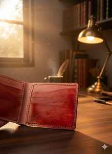 Anwar Enterprises Portefeuille pour hommes en cuir véritable Style vintage Motif de paysage Blocage RFID Taille personnalisable Fermeture à pli ouvert - Product Image 3