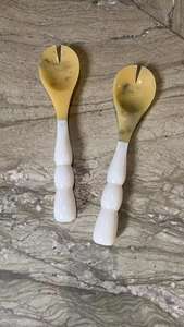 Conjunto de cuchara para servir ensalada de arte popular de Ángel de resina de la mejor calidad, modelo de patrón para bodas y fiestas - Product Image 5