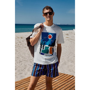 GRIMELANGE PROVENCE เสื้อยืดคอกลมผู้ชายผ้าฝ้ายออร์แกนิก 100% ทรงปกติ - Product Image 4