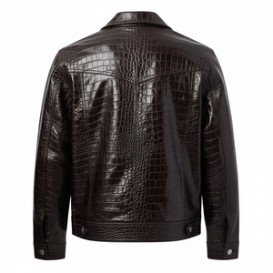 Chaqueta de Cuero Moderna para Hombre, Detalles de Lona, Impermeable, Transpirable, Resistente al Viento, Ecológica, con Cremallera, Duradera, Informal, OEM Frontal - Product Image 2