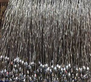 frange de perles rose pêche pour costume de danse, garniture de robe haute couture, frange de perles - Product Image 4