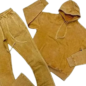 Conjunto Deportivo de Sudadera con Capucha y Pantalones Jogger para Hombre, Estilo Vintage, Lavado Ácido, Felpa, Ropa Casual de Calle para Invierno - Product Image 4