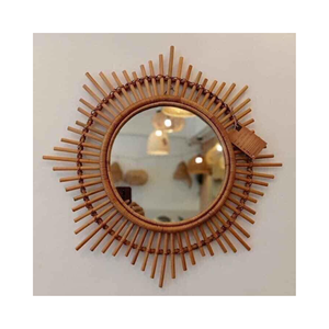 Espejo de mimbre natural para decoración, artículo popular al por mayor de Vietnam, hecho a mano con exquisitos patrones de mimbre - Product Image 1