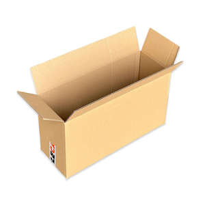 Economical and Functional 55x20x25 cm <b>Brown</b> Corrugated Board Cardboard <b>Box</b> with Flaps Without Handles for Shipping and Storage - Product Image 1