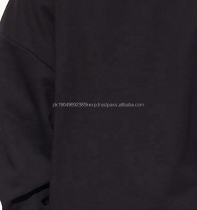 Sweat-shirt unisexe surdimensionné de haute qualité avec broderie de logo noir personnalisée, vêtements de rue pour hommes - Vente en gros - Product Image 5