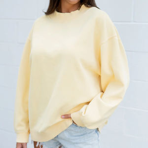 Sweat-shirt à col montant pour femme en molleton 100% coton de haute qualité personnalisé, surdimensionné, brodé - Product Image 3