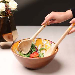 Bol en bois imprimé artisanal élégant, pièce maîtresse décorative pour table à manger, service de cuisine et décoration intérieure élégante - Product Image 5