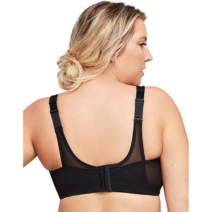 Soutien-gorge de sport réversible respirant grande taille avec motif uni, maintien élevé, logo frontal pour le fitness - Product Image 4