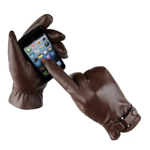 Venta al por mayor de calidad superior de las mujeres de la nueva moda guantes de cuero negro de piel de oveja guantes de invierno con función de pantalla táctil para las fiestas - Product Image 5