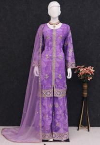 Vestido atractivo elegante Heavy Fox Georgette Impresión digital Salwar Suit & Dupatta con bordado 3mm Mat Secuencia Trabajo para la venta - Product Image 5