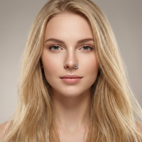 Piercing de nez articulé HGC 316L couleur or avec zircon cubique, anti-allergie, bijou tendance
