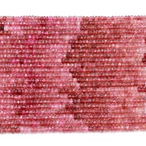 ลูกปัดพลอยพลอยพลอยสีชมพูยาว12นิ้วทำด้วยมือขนาด4มม. - Product Image 3