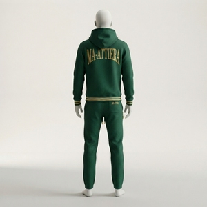 Conjunto Deportivo para Hombre, Sudadera con Capucha Verde Bosque, Pantalones Jogger Bordados, Ropa Deportiva, Ropa de Calle, Traje para Entrenamiento, Fitness y Actividades - Product Image 2