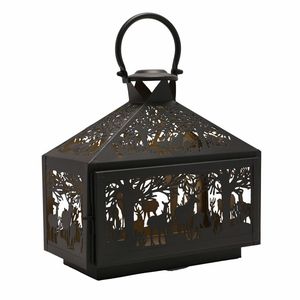 Dual Tone Antelope Cutwork Metal Candle Holder <b>Lantern</b> Modern Handmade Iron/SS/<b>Brass</b> Elegant Christmas Home Decor - Product Image 6