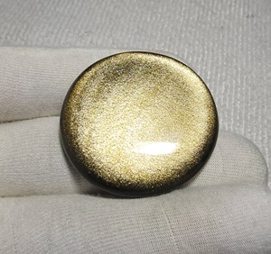 Pierres précieuses d'obsidienne dorée 100 % naturelles, prix bas, cabochons d'obsidienne dorée faits à la main pour la création de bijoux, 62 carats. - Product Image 3