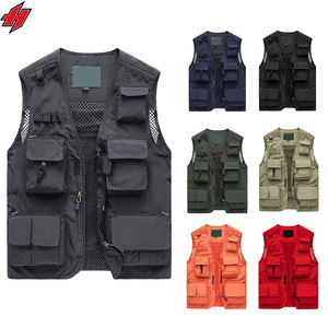 Gilet de travail multi-poches à séchage rapide pour homme Gilet de photographe surdimensionné en maille utilitaire coupe-vent pour la pêche en plein air Gilet pour hommes - Product Image 4